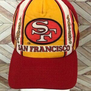 COLLECTIBLE RETRO NFL SAN FRANCISCO 49ers NEW ERA TRUCKER MESH SNAPBACK CAP
